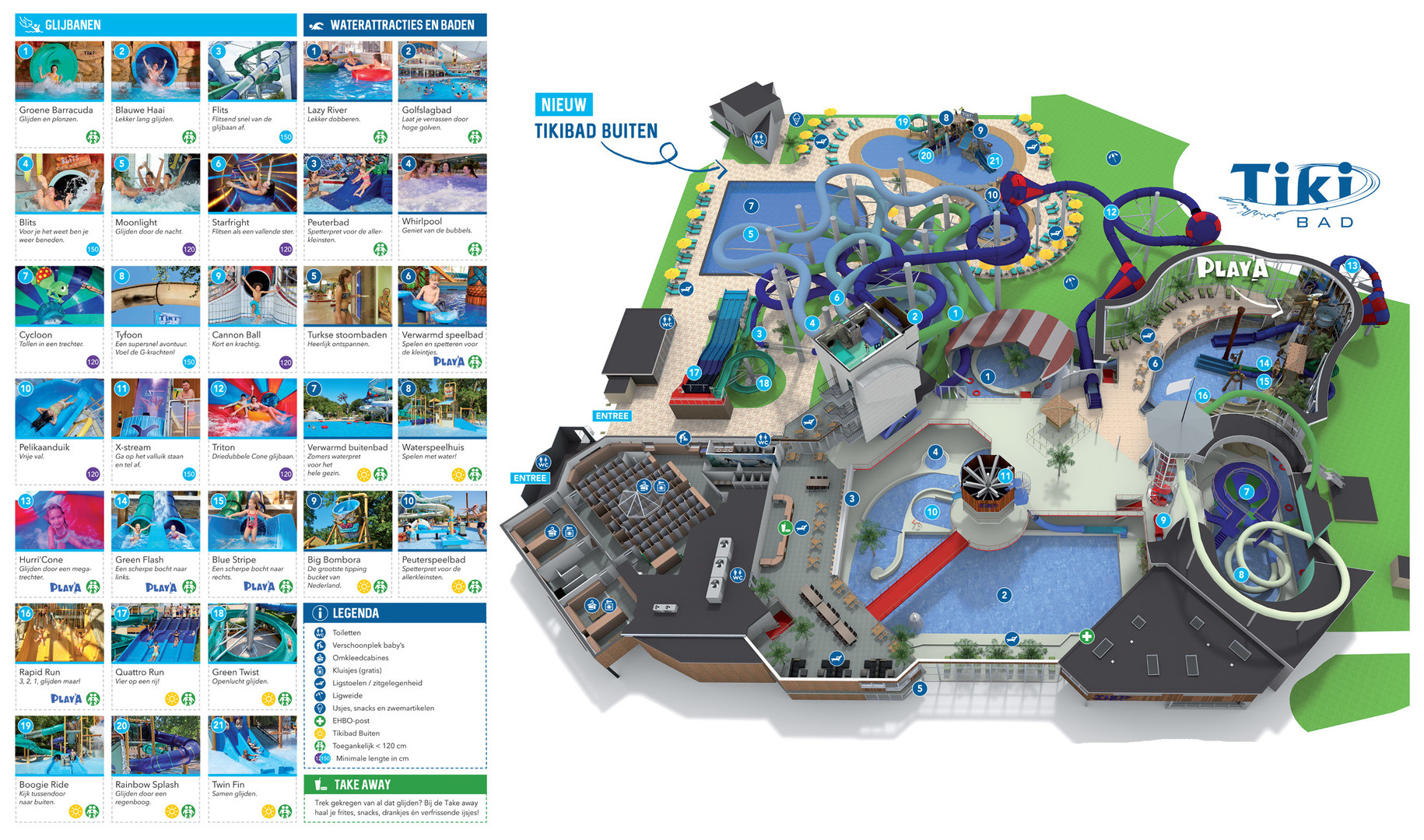 map of the tiki pool Duinrell holland